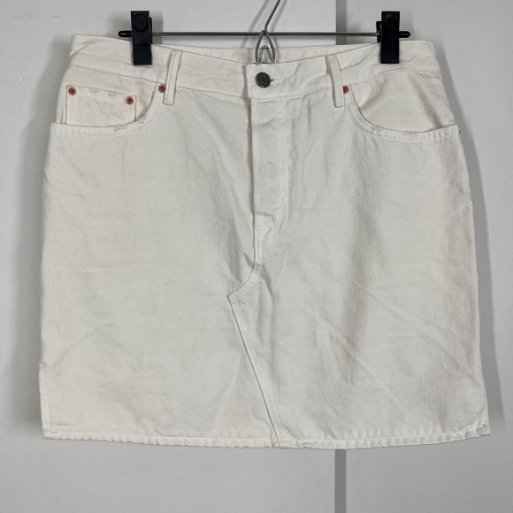 GRLFRND‎ Blare White Jean Skirt, Larchmont Ivory, 30 - Picture 2 of 13